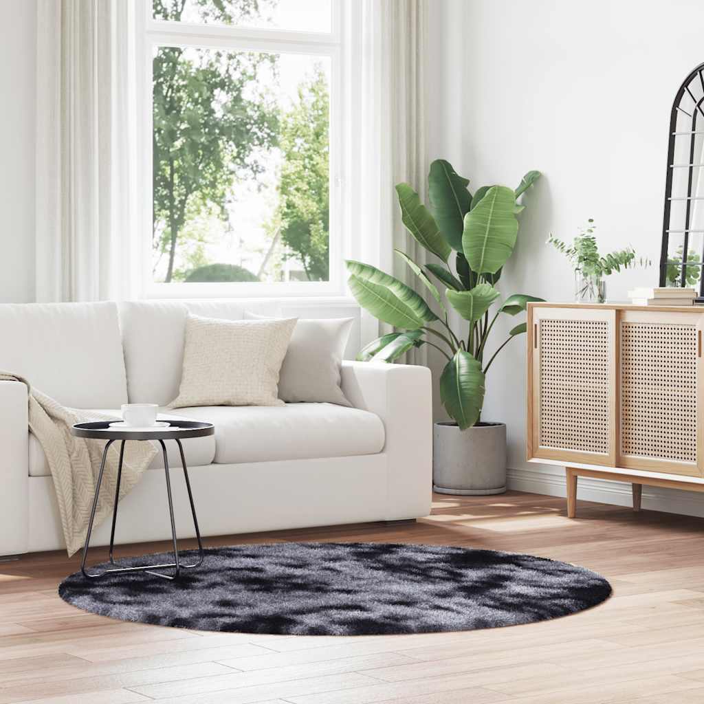 Vidaxx tapis à poils longs navarra 160x160 cm polyester gris foncé