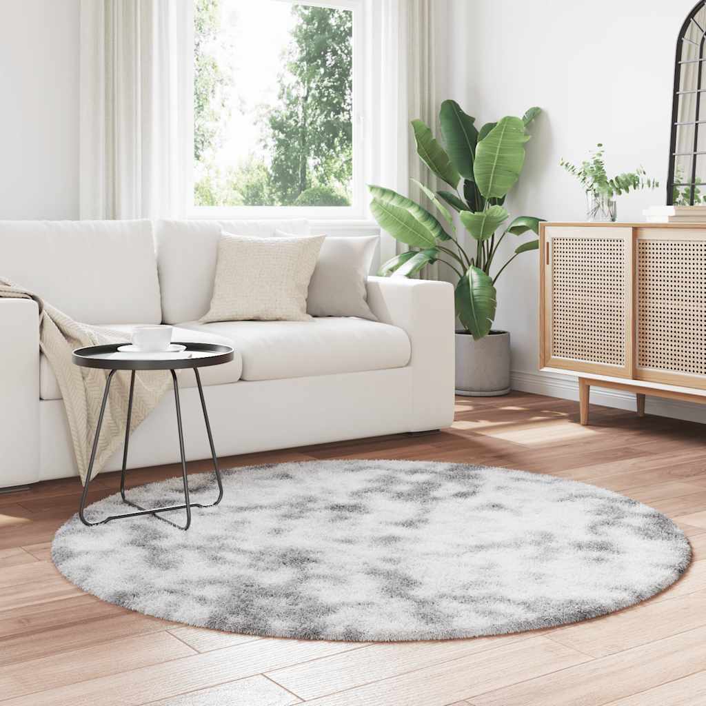 Vidaxx tapis à poils longs navarra 160x160 cm polyester gris argenté