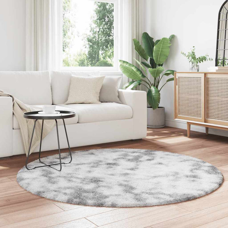 Vidaxx tapis à poils longs navarra 160x160 cm polyester gris argenté