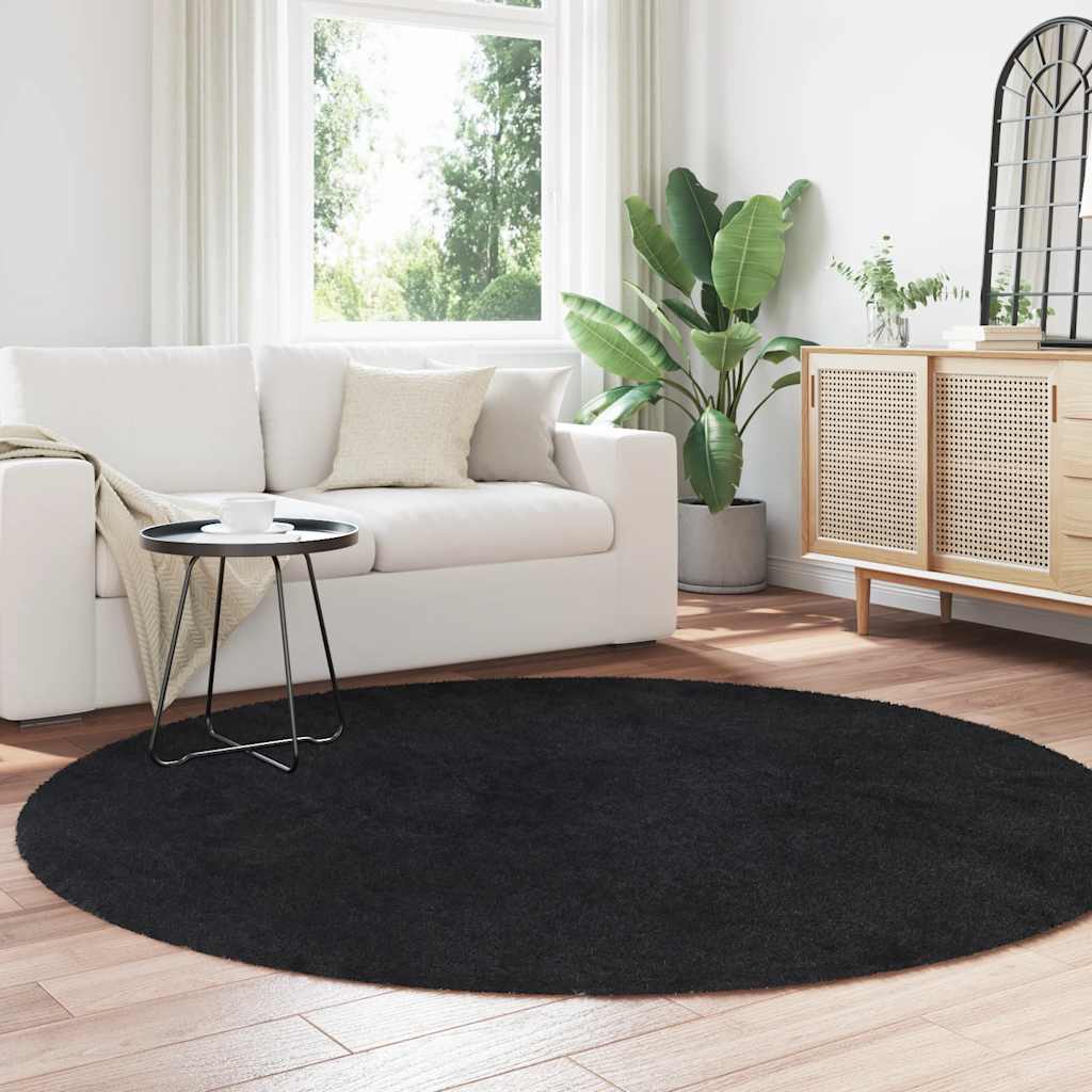 Vidaxx tapis à poils longs navarra 200x200 cm polyester noir