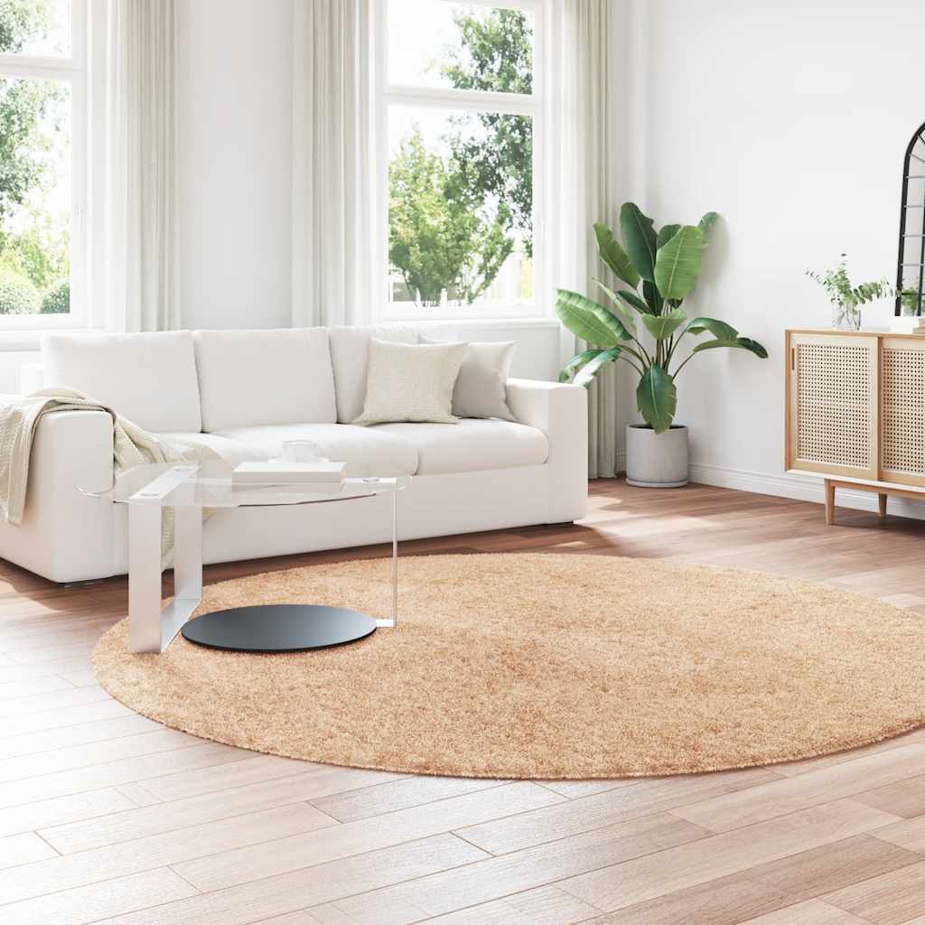 Vidaxx tapis à poils longs navarra 240x240 cm polyester beige