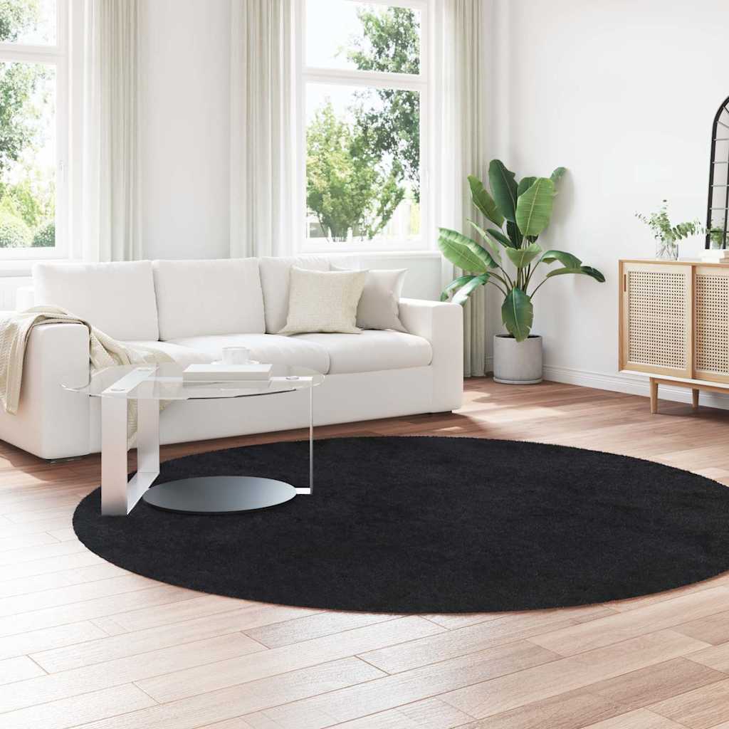 Vidaxx tapis à poils longs navarra 240x240 cm polyester noir