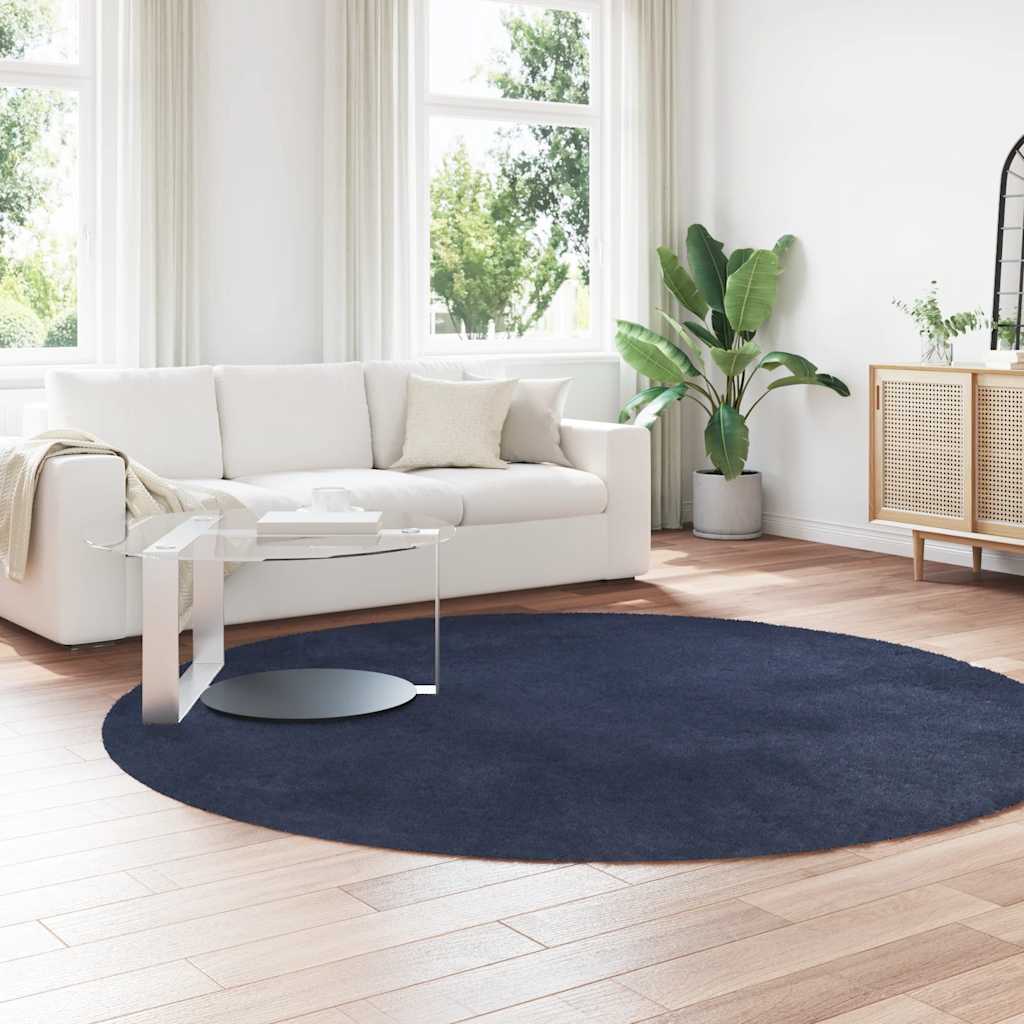 Vidaxx tapis à poils longs navarra 240x240 cm polyester bleu marine