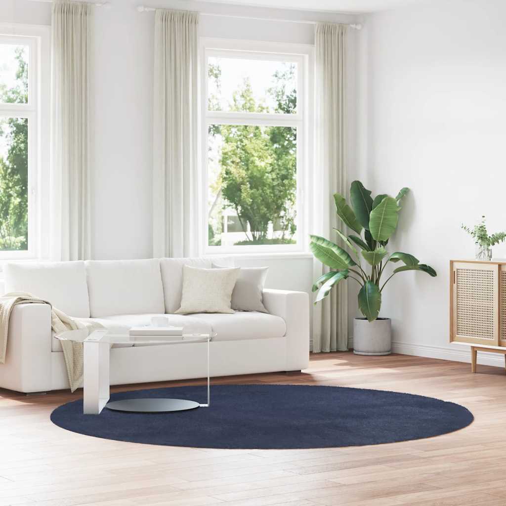 Vidaxx tapis à poils longs navarra 240x240 cm polyester bleu marine