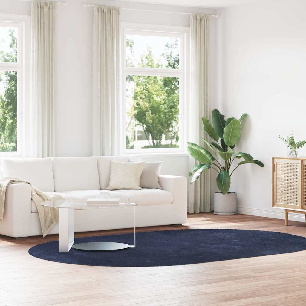 Vidaxx tapis à poils longs navarra 300x200 cm polyester bleu marine