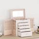 VidaXL boîte à bijoux 5 couches avec miroir verrouillable blanc