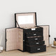 VidaXL boîte à bijoux 5 couches avec miroir verrouillable noir