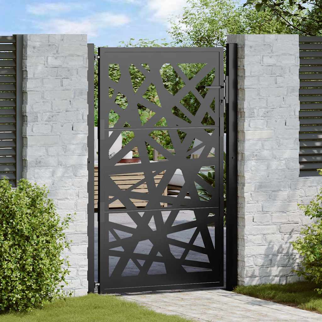 Vidaxxl portail avec éclairage design 100x150 cm acier noir