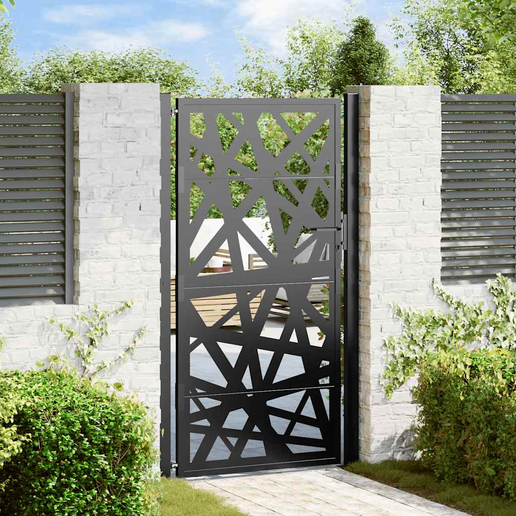 Vidaxxl portail avec éclairage design 100x175 cm acier noir