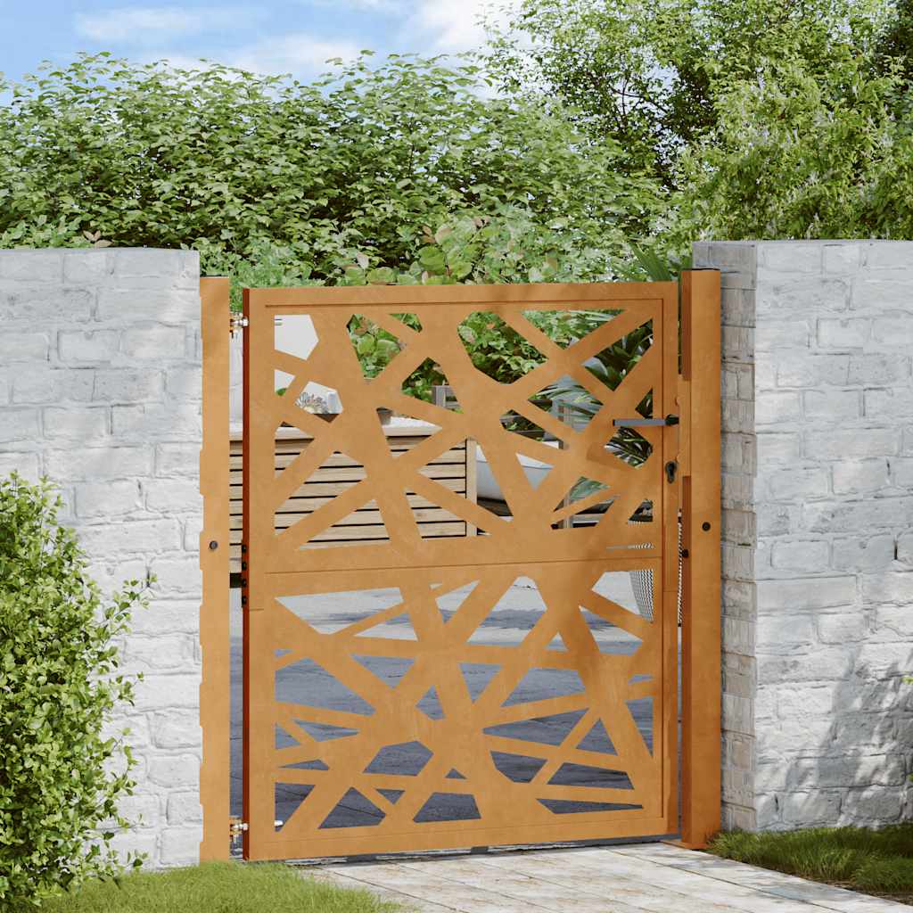 Vidaxxl portail avec éclairage design 100x100 cm acier résistant aux intempéries