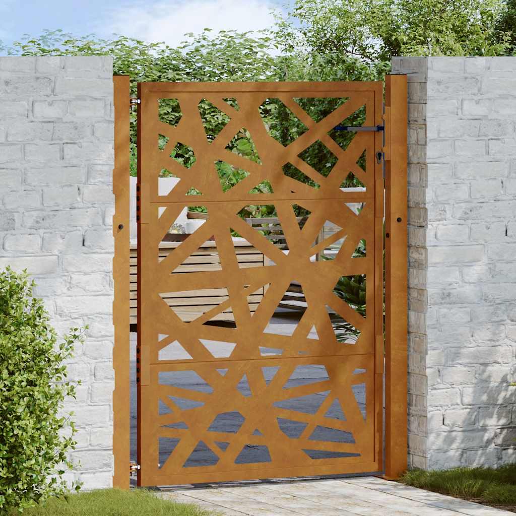 Vidaxxl portail avec éclairage design 100x125 cm acier résistant aux intempéries