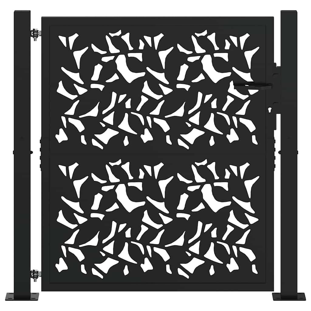 Vidaxxl portail avec vantail design 100x100 cm acier noir