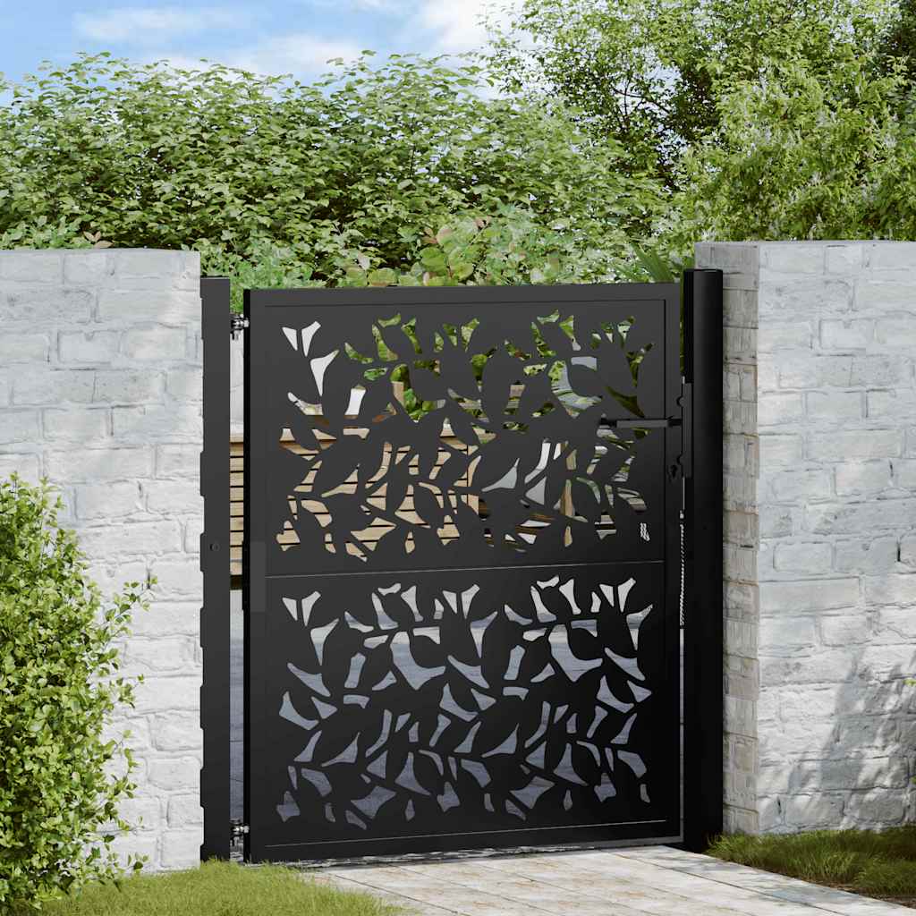 Vidaxxl portail avec vantail design 100x100 cm acier noir