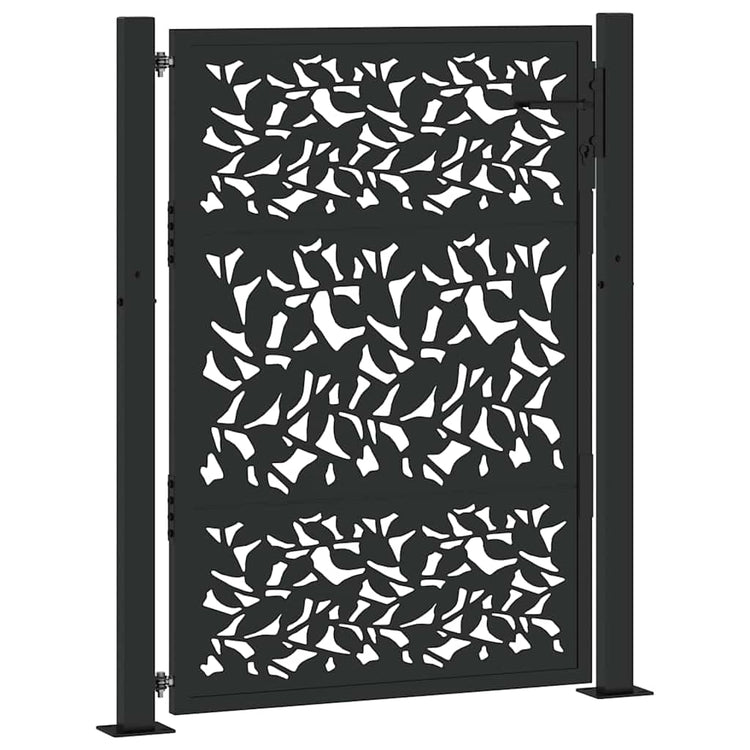 Vidaxxl portail avec motif vantail 100x125 cm acier noir