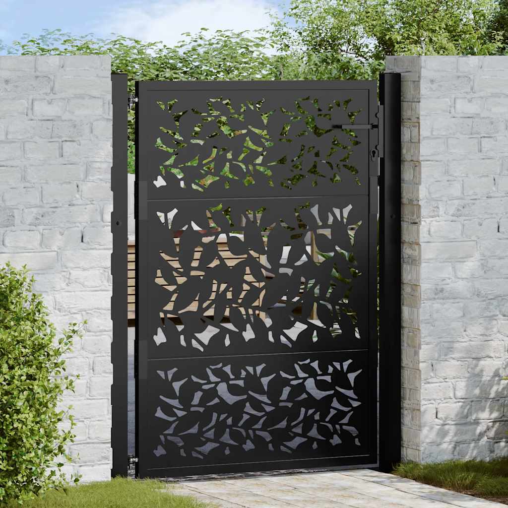 Vidaxxl portail avec motif vantail 100x125 cm acier noir