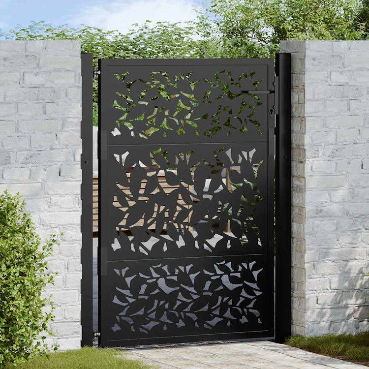 Vidaxxl portail avec motif vantail 100x125 cm acier noir