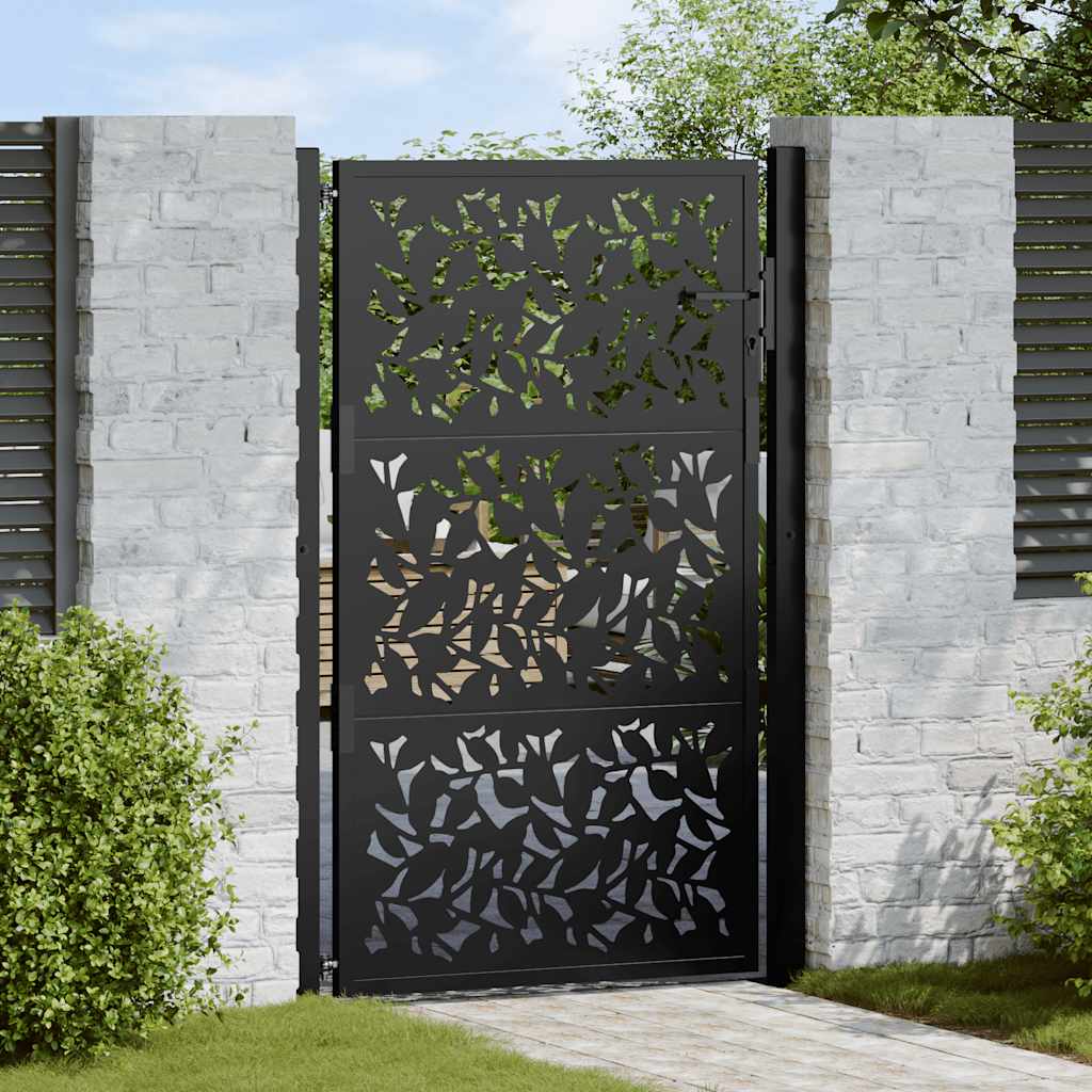 Vidaxxl portail avec vantail design 100x150 cm acier noir