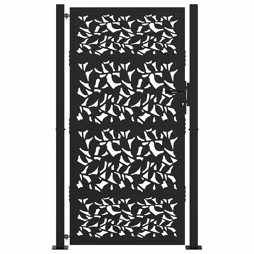 Vidaxxl portail avec vantail design 100x175 cm acier noir