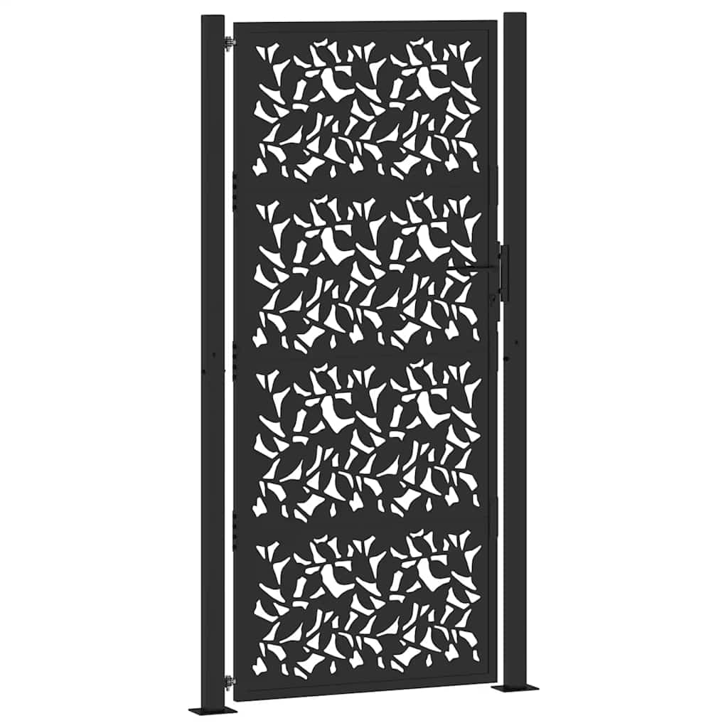 Vidaxxl portail avec vantail design 100x200 cm acier noir