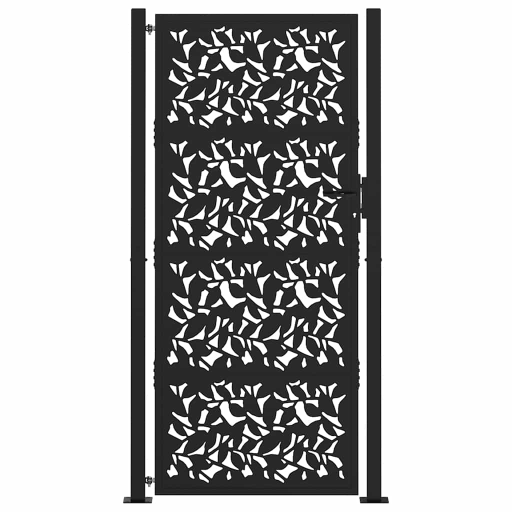 Vidaxxl portail avec vantail design 100x200 cm acier noir