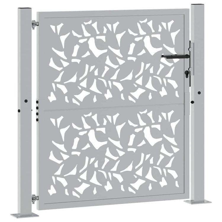 Vidaxxl portail avec vantail design 100x100 cm acier résistant aux intempéries