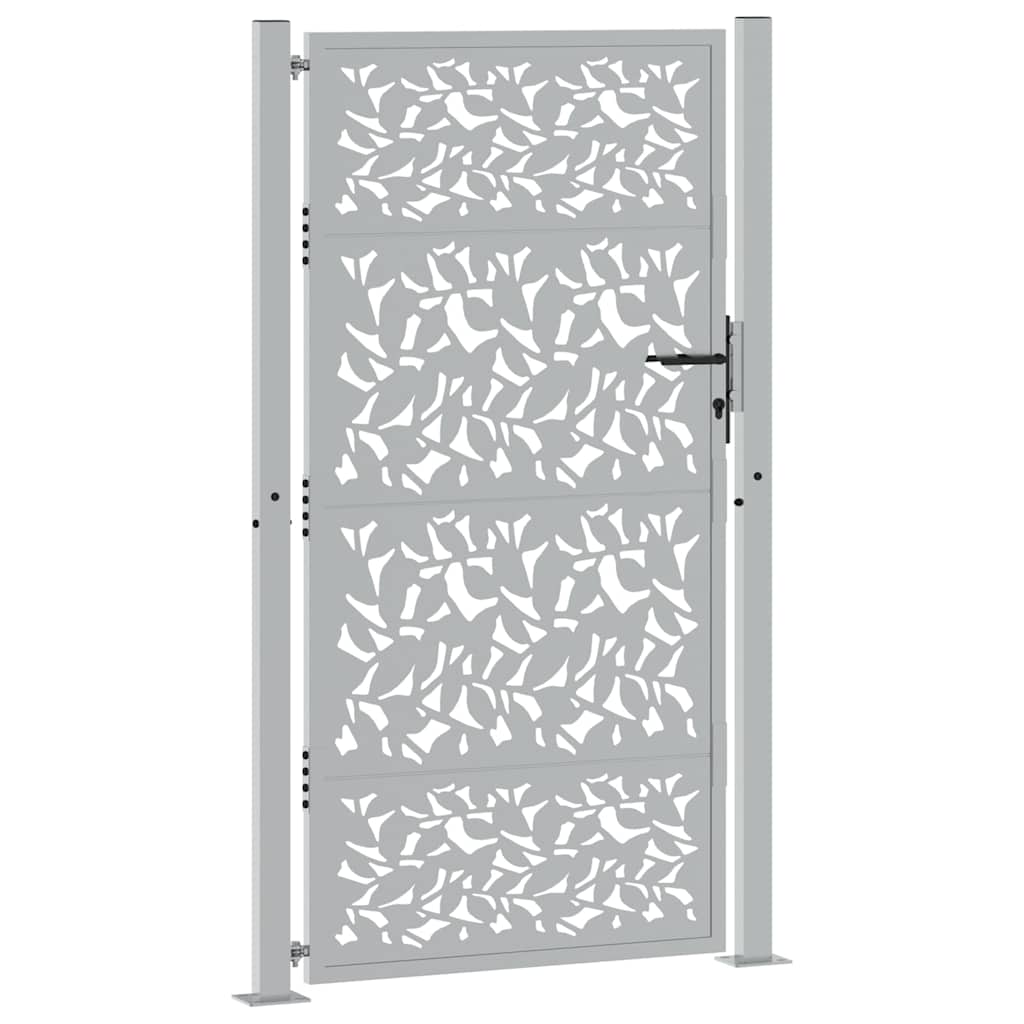 Vidaxxl portail avec vantail design 100x175 cm acier résistant aux intempéries
