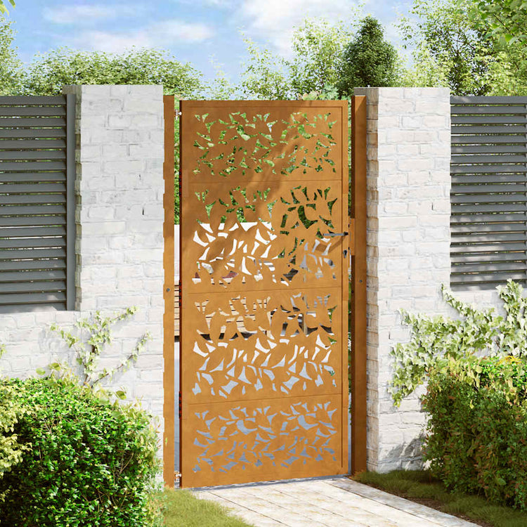 Vidaxxl portail avec vantail design 100x175 cm acier résistant aux intempéries