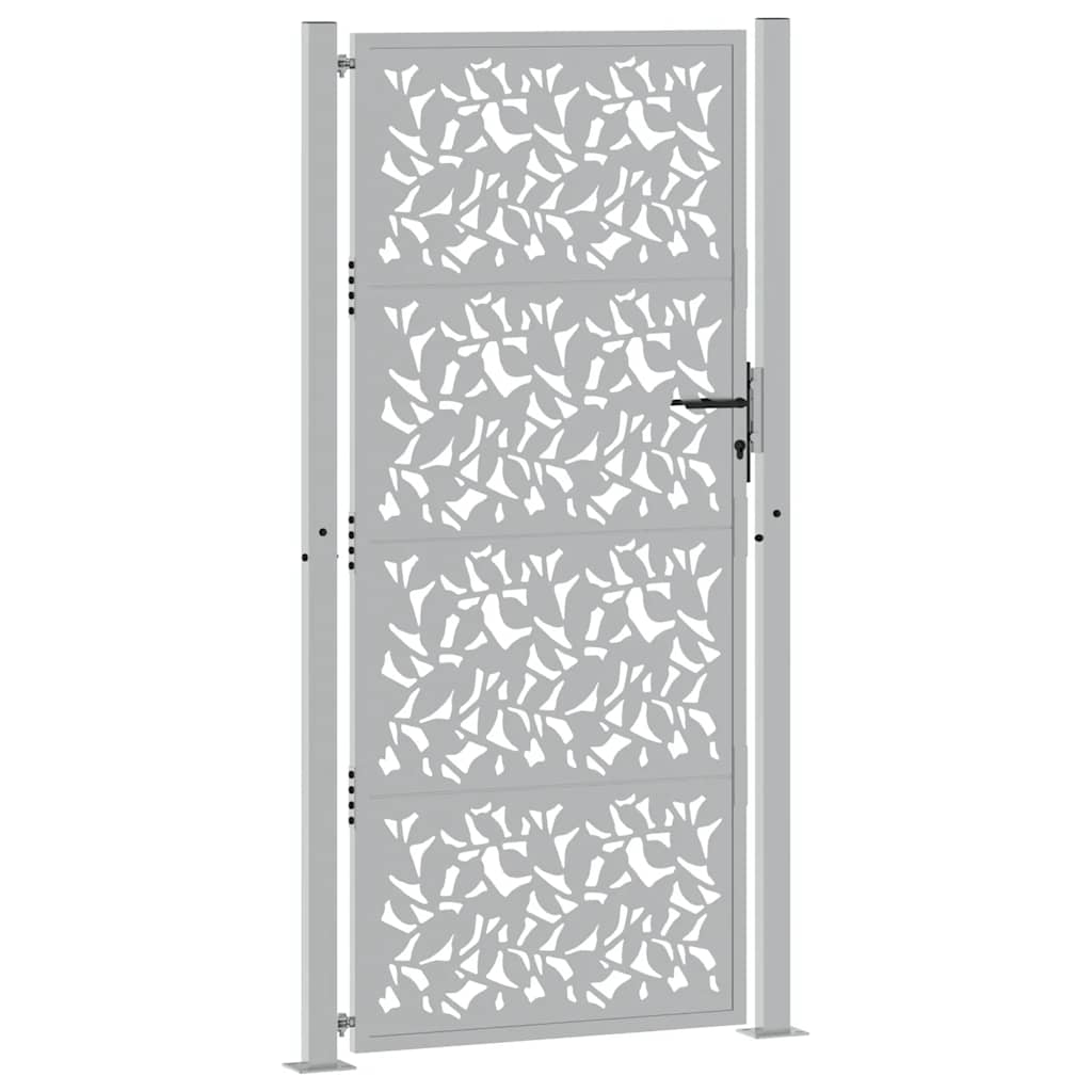 Vidaxxl portail avec vantail design 100x200 cm acier résistant aux intempéries