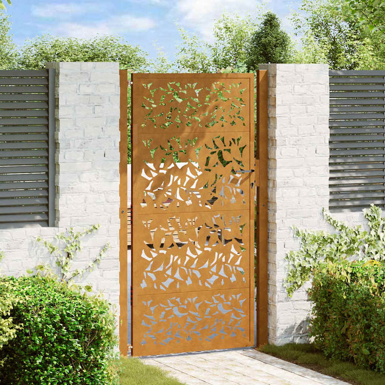 Vidaxxl portail avec vantail design 100x200 cm acier résistant aux intempéries