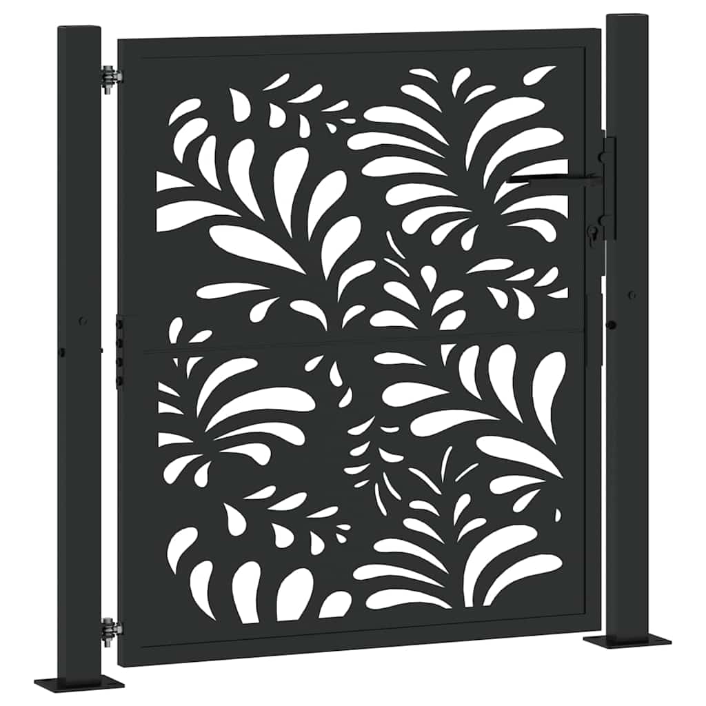 Vidaxxl portail avec motif vague 100x100 cm acier noir