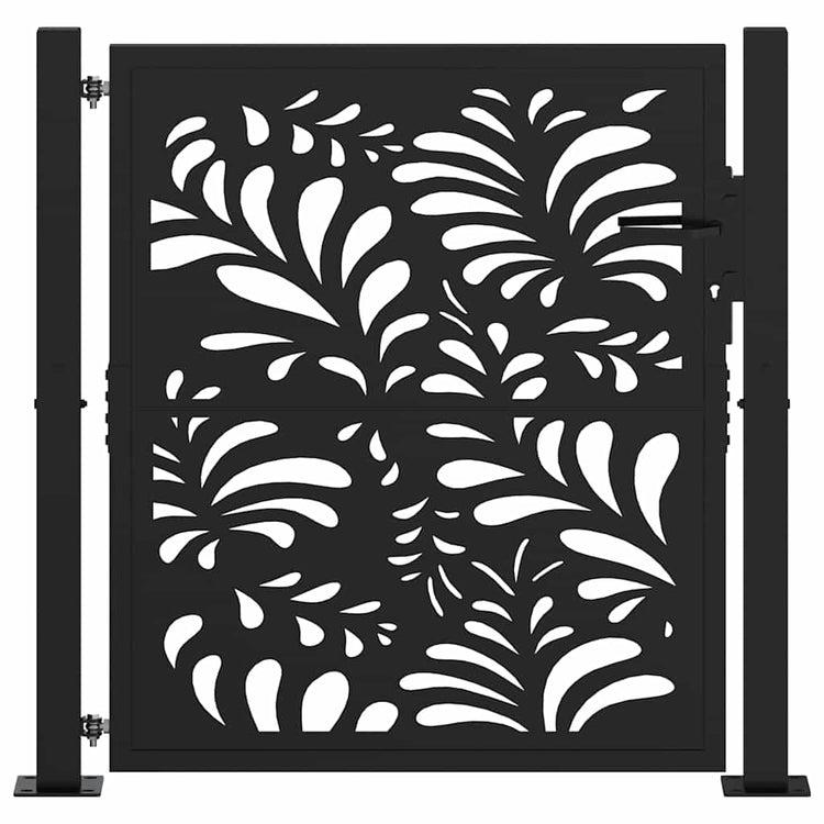 Vidaxxl portail avec motif vague 100x100 cm acier noir