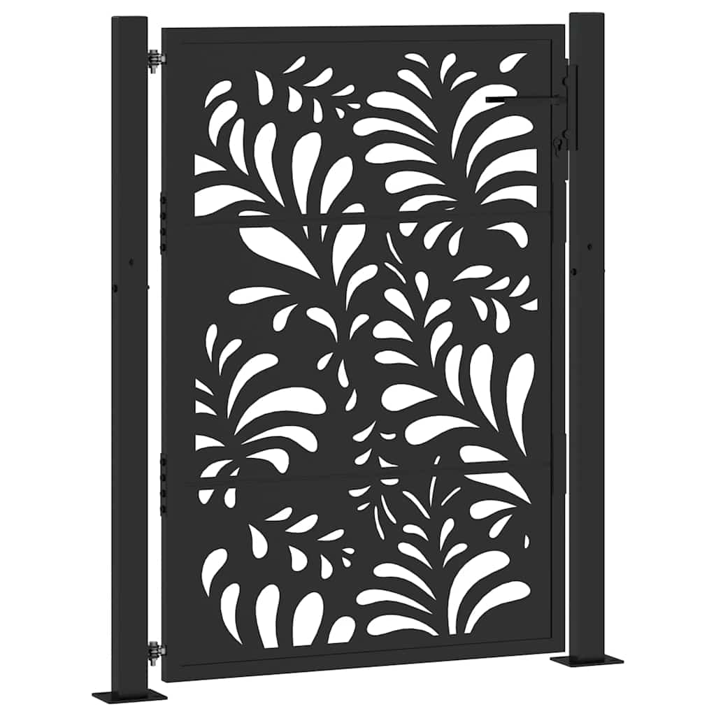 Vidaxxl portail avec motif vague 100x125 cm acier noir