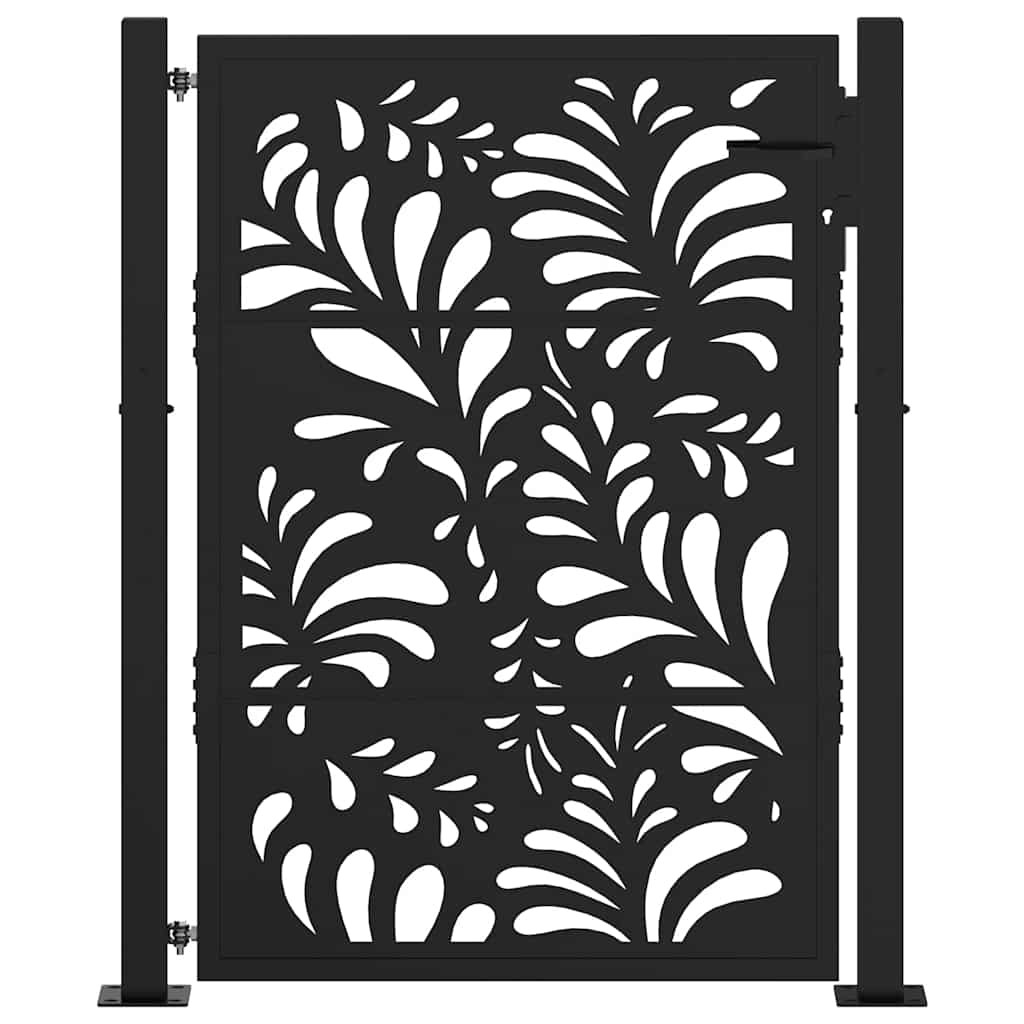 Vidaxxl portail avec motif vague 100x125 cm acier noir