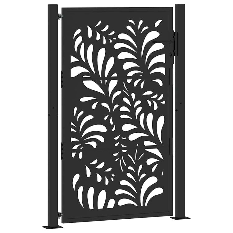 Vidaxxl portail avec motif vague 100x150 cm acier noir