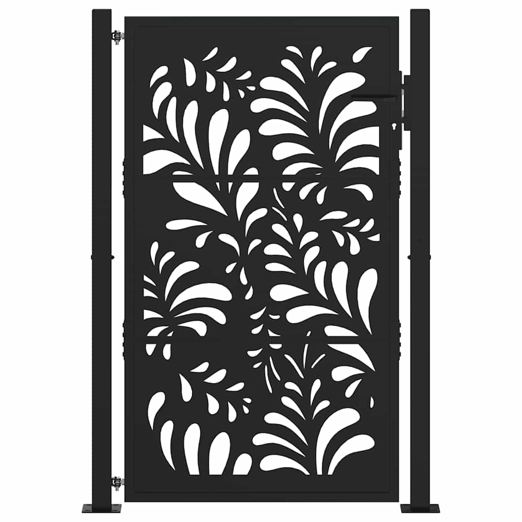 Vidaxxl portail avec motif vague 100x150 cm acier noir