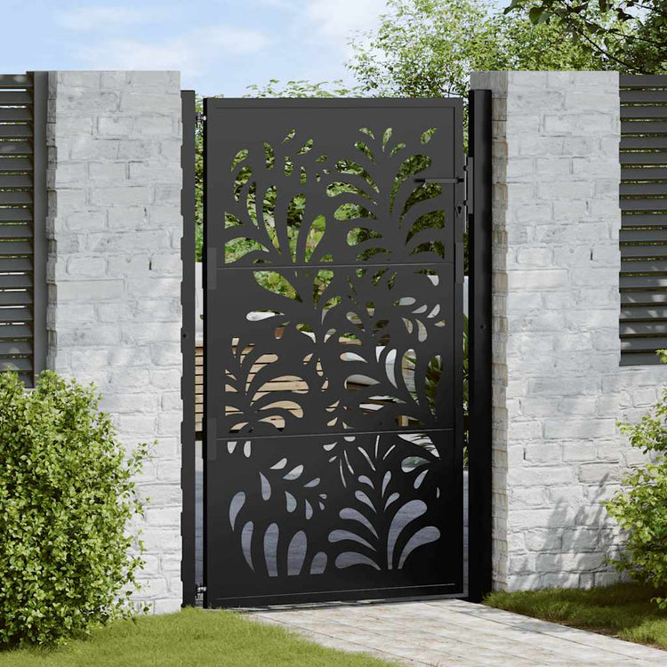 Vidaxxl portail avec motif vague 100x150 cm acier noir