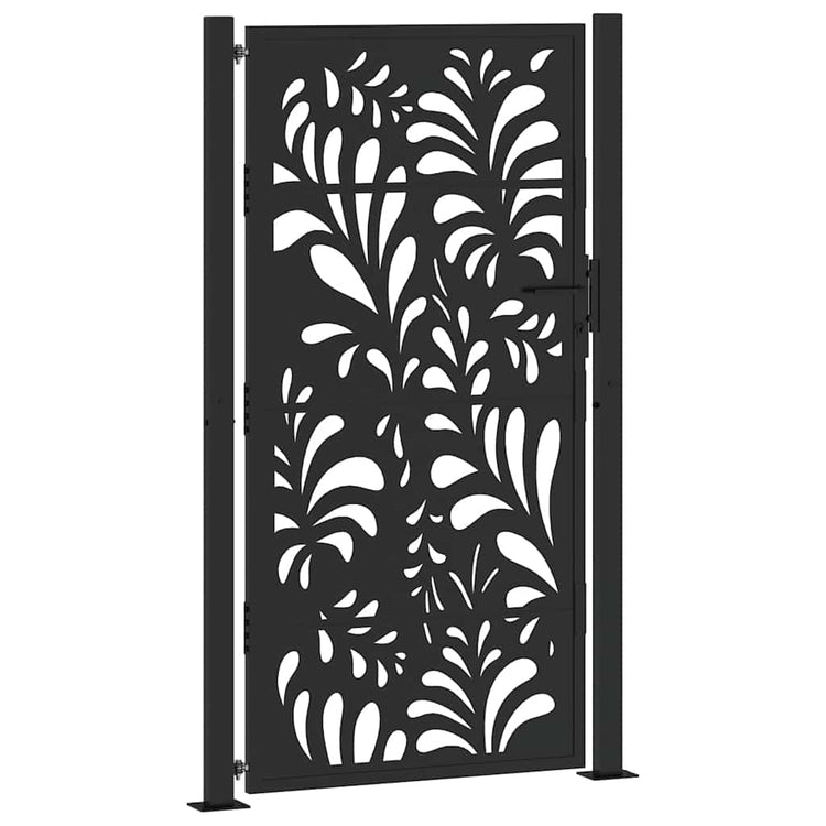 Vidaxxl portail avec motif vague 100x175 cm acier noir