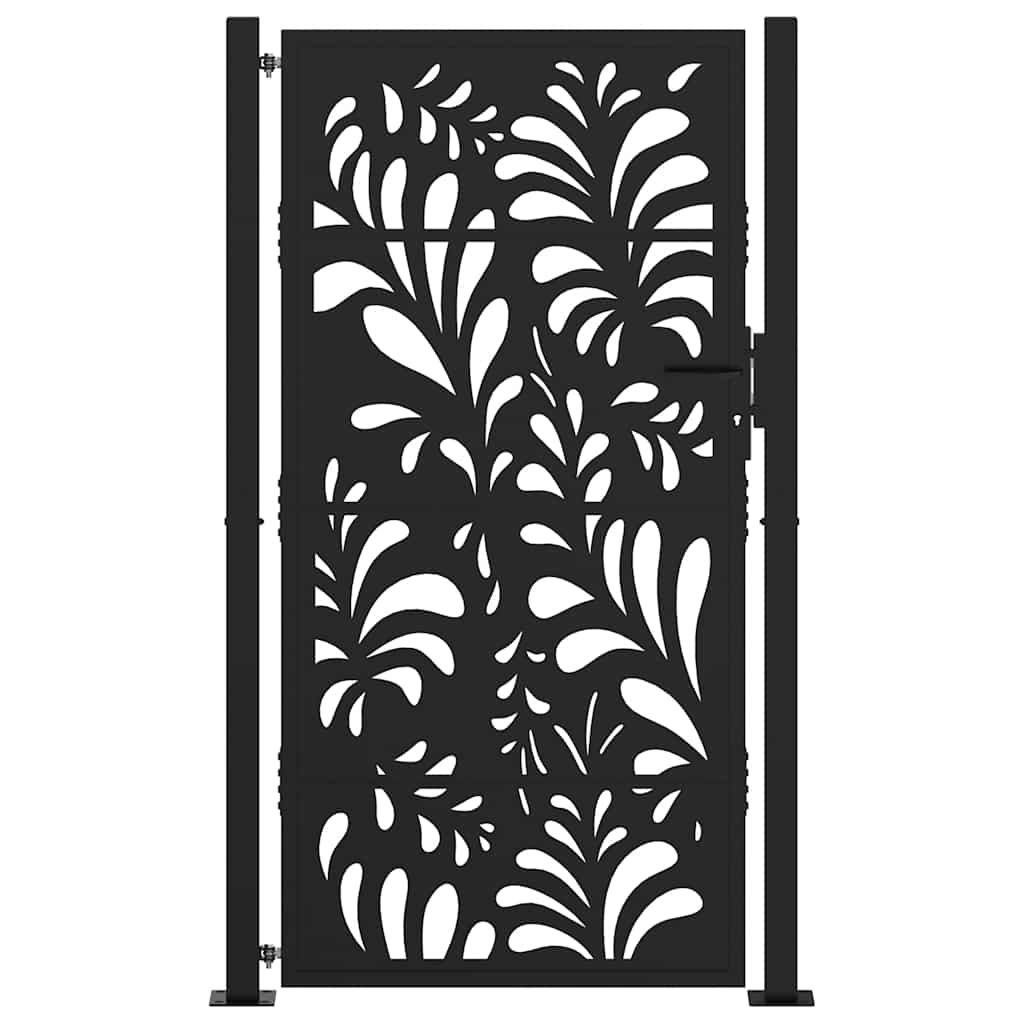 Vidaxxl portail avec motif vague 100x175 cm acier noir
