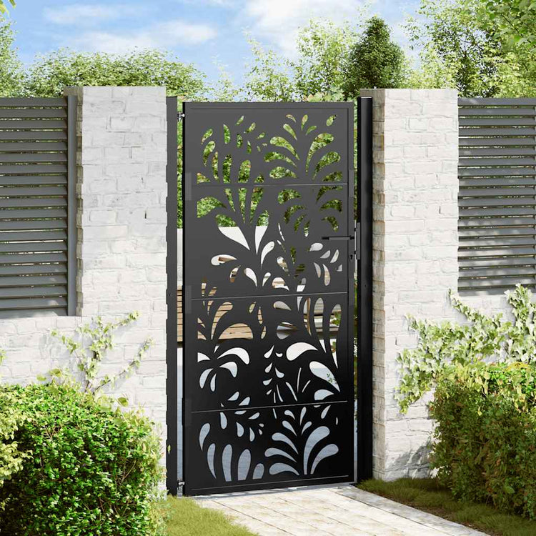 Vidaxxl portail avec motif vague 100x175 cm acier noir