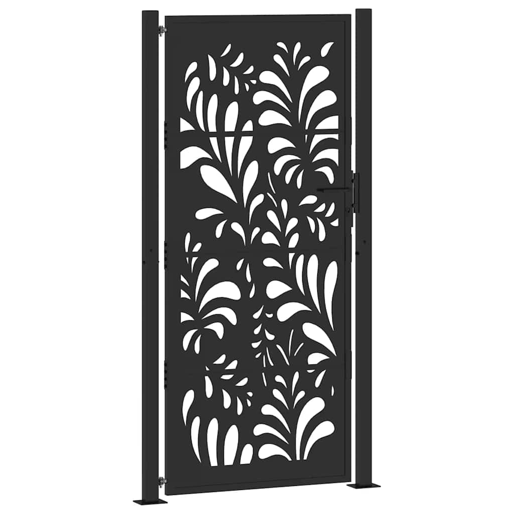 Vidaxxl portail avec motif vague 100x200 cm acier noir
