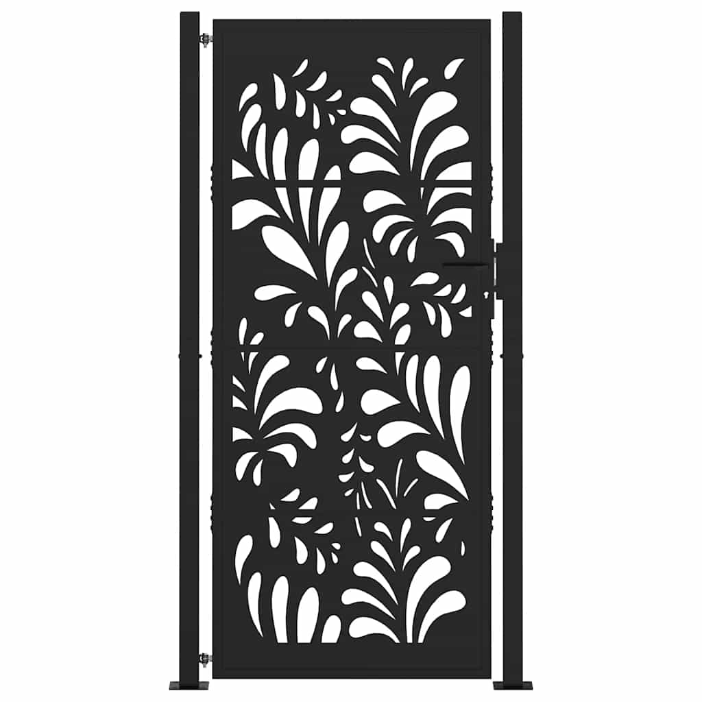 Vidaxxl portail avec motif vague 100x200 cm acier noir