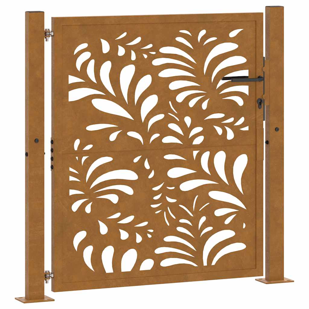 Portail Vidaxxl avec motif vagues 100x100 cm en acier résistant aux intempéries