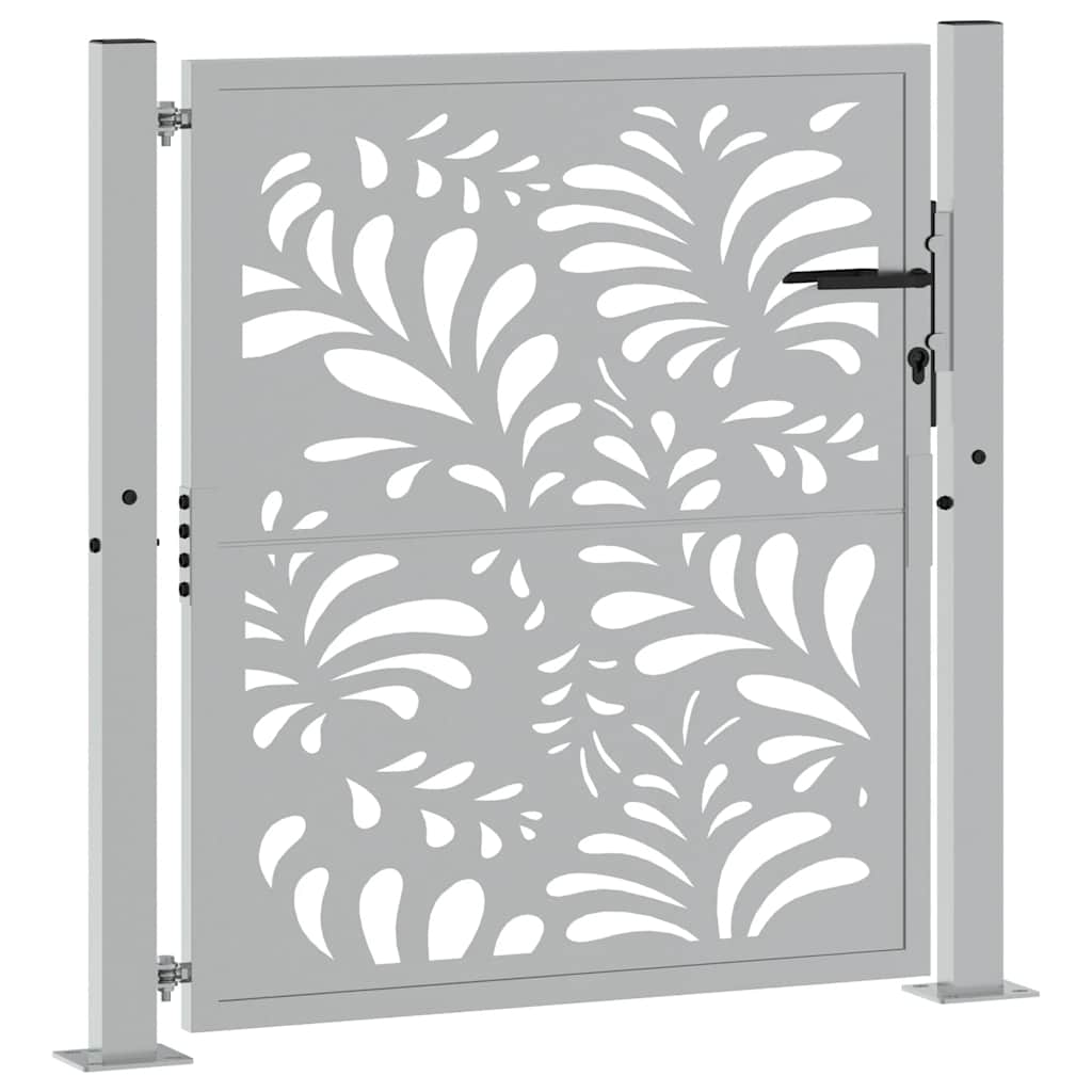 Portail Vidaxxl avec motif vagues 100x100 cm en acier résistant aux intempéries