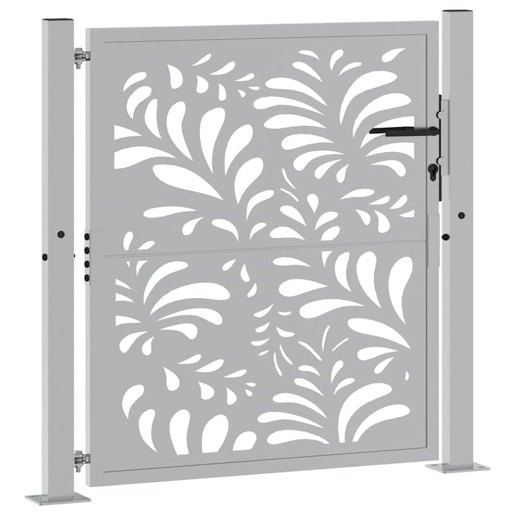Portail Vidaxxl avec motif vagues 100x100 cm en acier résistant aux intempéries