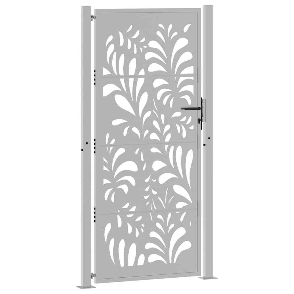 Portail Vidaxxl avec motif vagues 100x200 cm en acier résistant aux intempéries