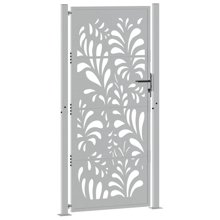 Portail Vidaxxl avec motif vagues 100x200 cm en acier résistant aux intempéries