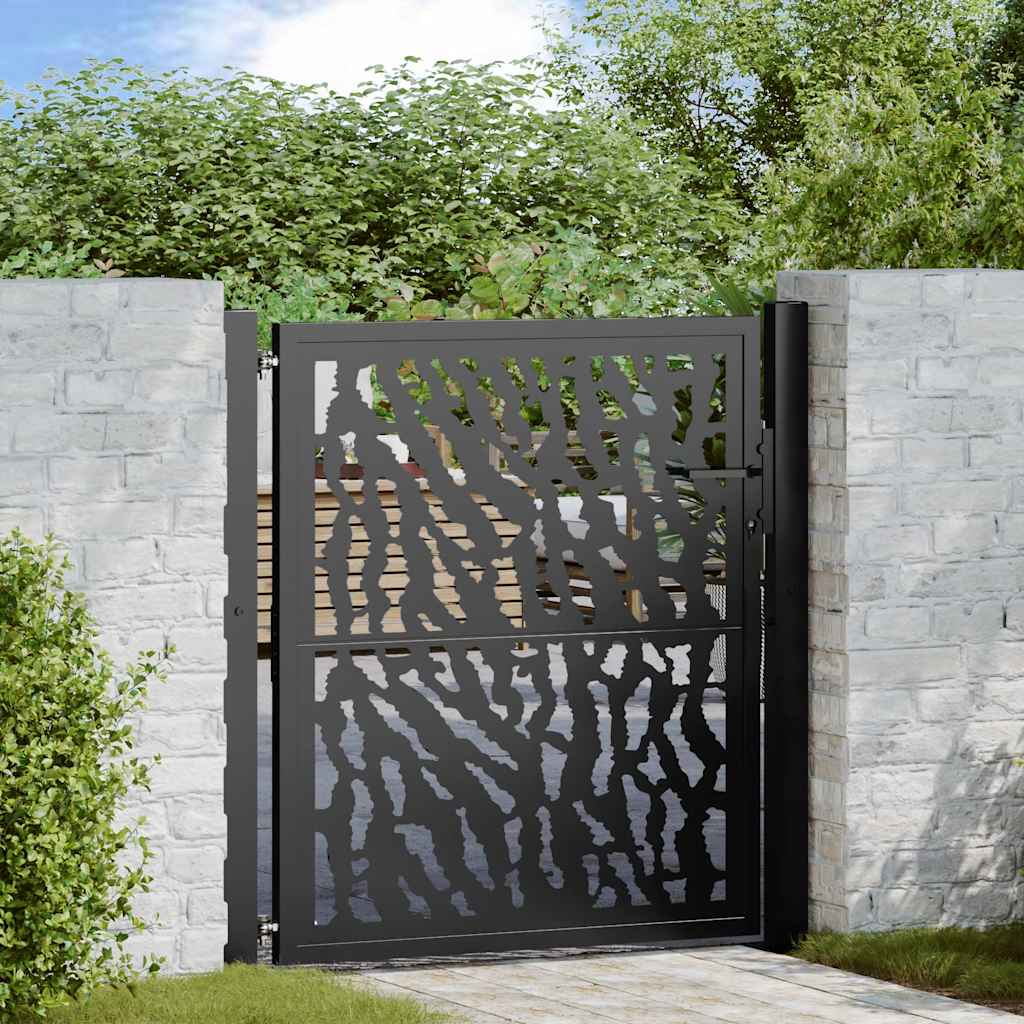 Vidaxxl portail avec rail design 100x100 cm acier noir