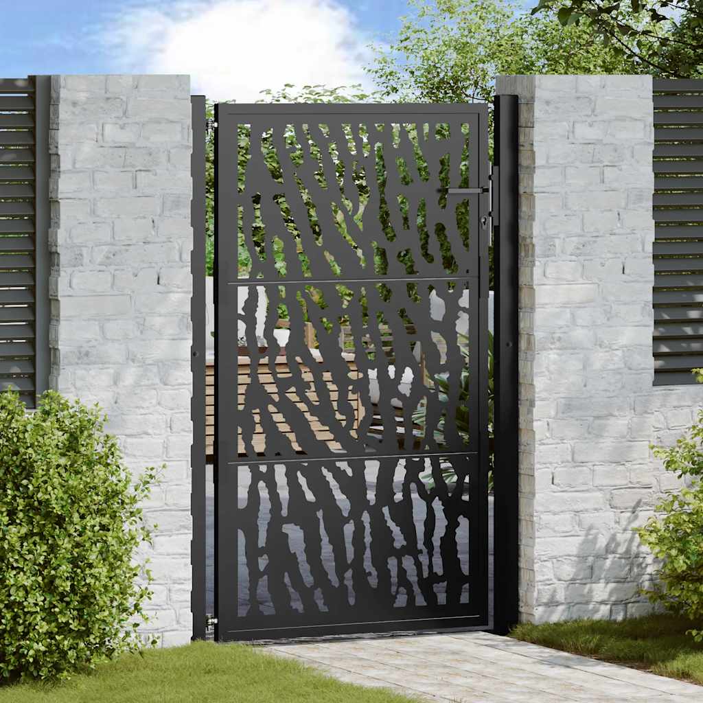 Vidaxx portail avec rail design 100x150 cm acier noir