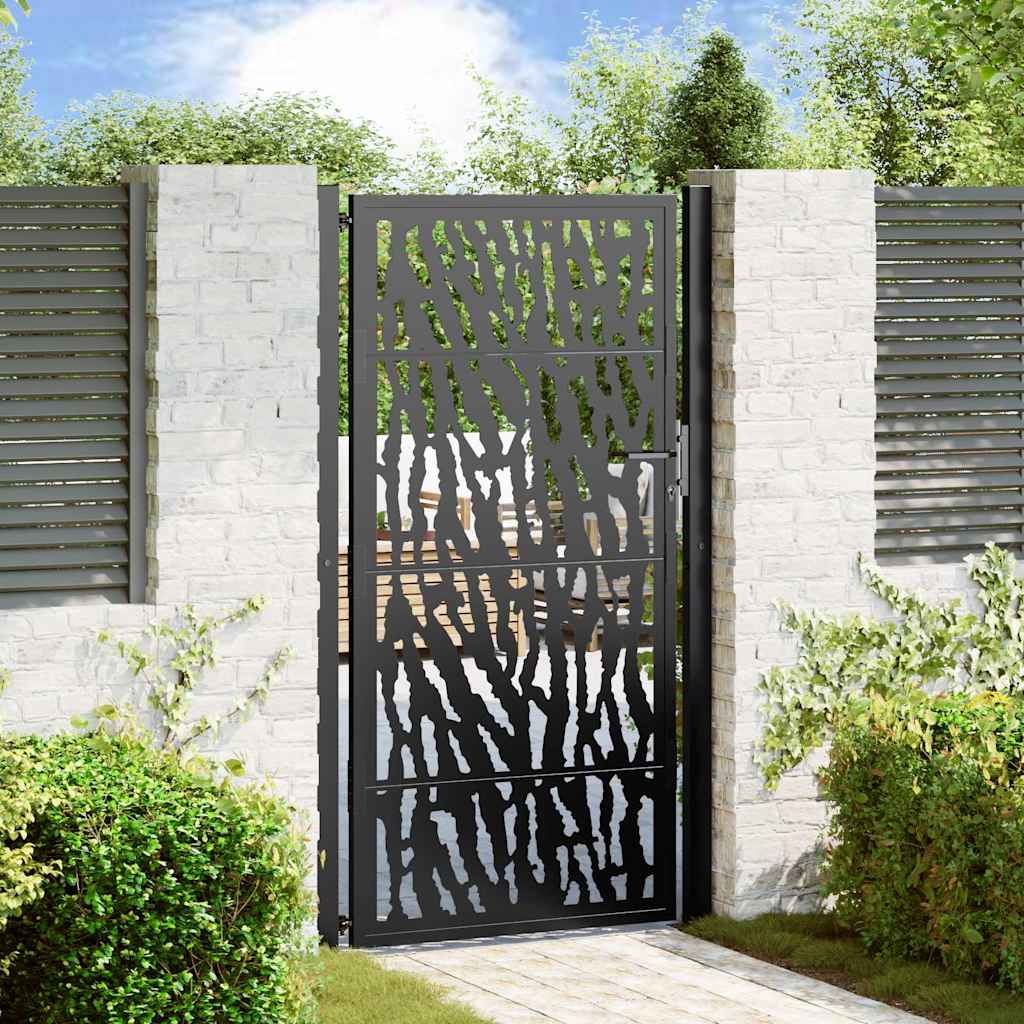 Vidaxxl portail avec rail design 100x175 cm acier noir