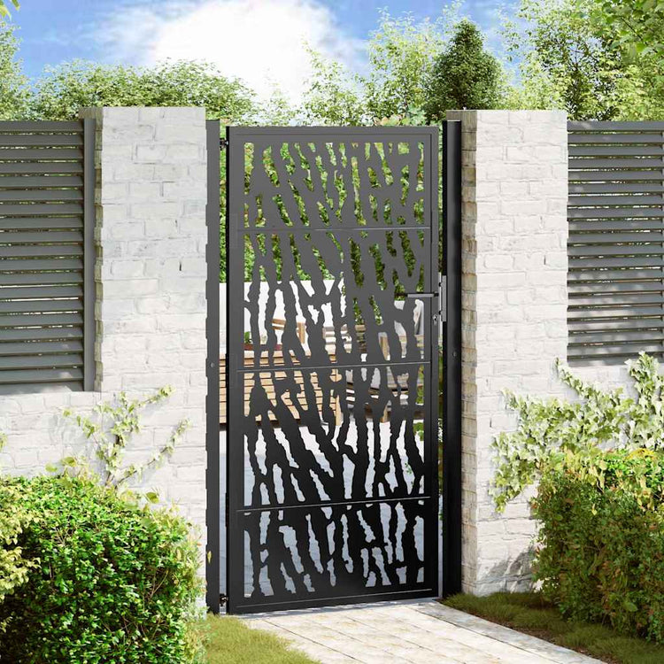 Vidaxxl portail avec rail design 100x175 cm acier noir